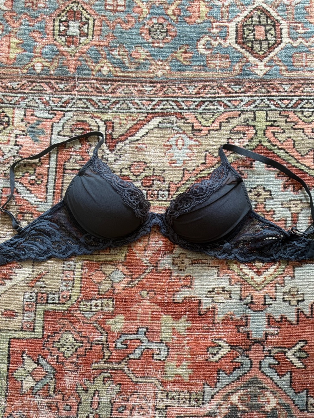 Natori Feathers Plunge T-Shirt Bra - wired, ash navy color